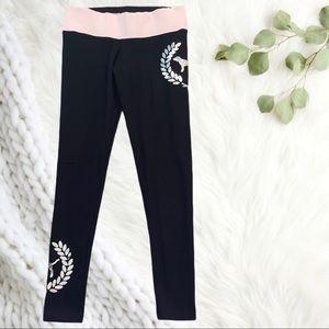 Campus Dog Logo Bling Yoga Leggings VS Pink